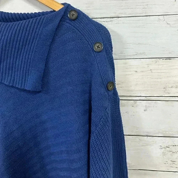 Style & Co Ribbed Button Blue Detail Tunic Sweater Size 1x - Picture 6 of 9